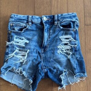American Eagle Outfitters Ripped Blue Jean Shorts